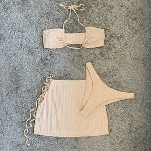SHEIN Cream 3 Piece Bikini